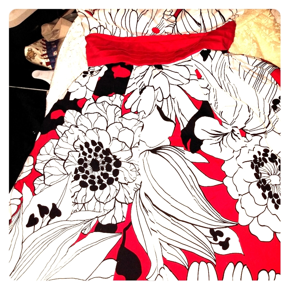 Strapless floral dress